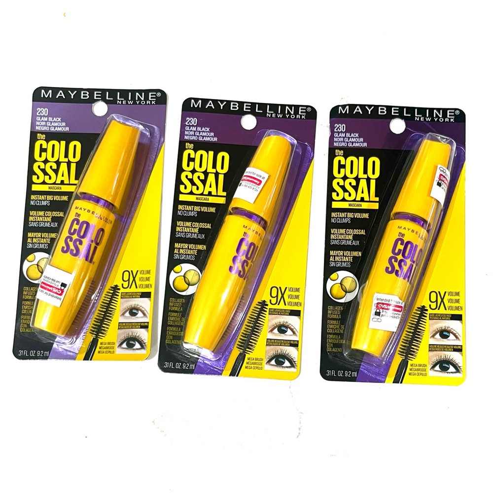 3-Pack Maybelline Colossal Black Mascara Bundle